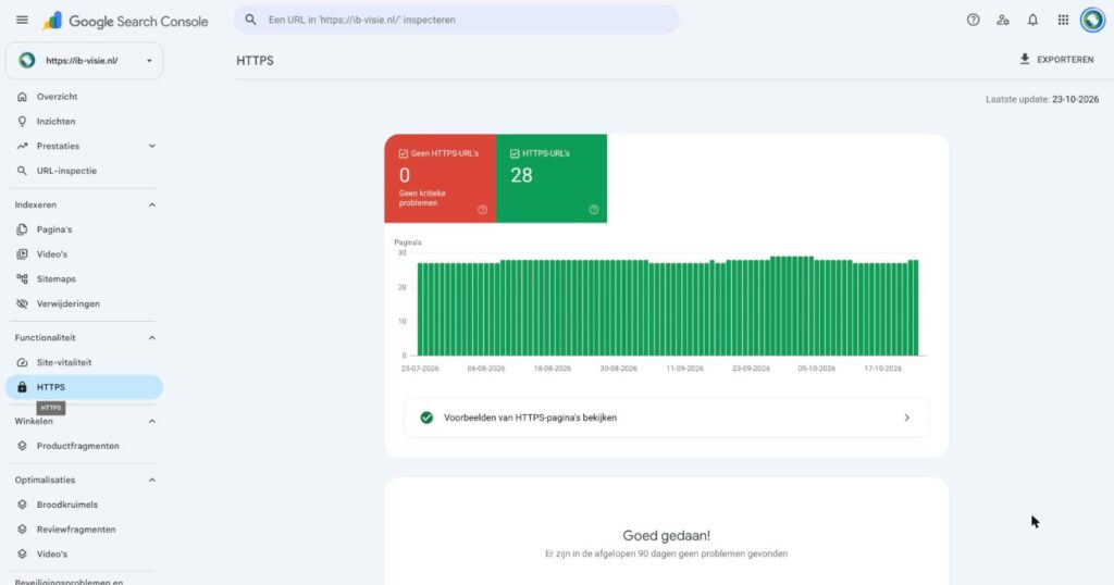 HTTPS-rapport in Google Search Console