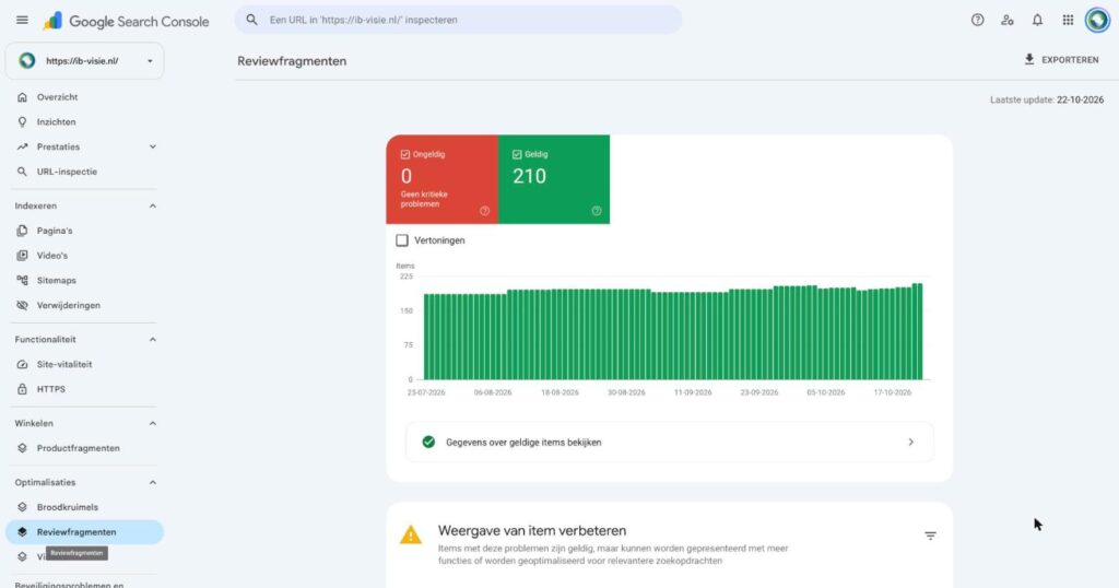 Optimalisaties: reviewfragmenten in Google Search Console