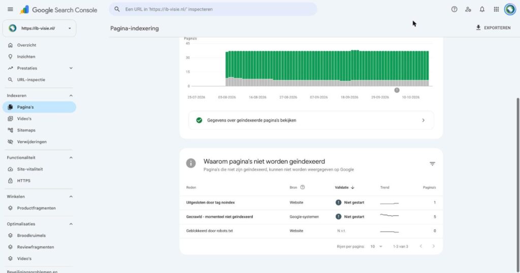 Redenen waarom pagina's niet worden geïndexeerd in Search Console